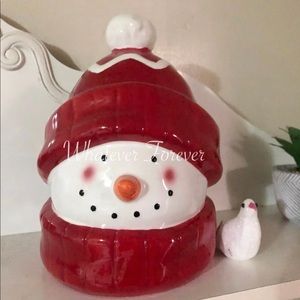 Christmas snowman with beanie canisters
